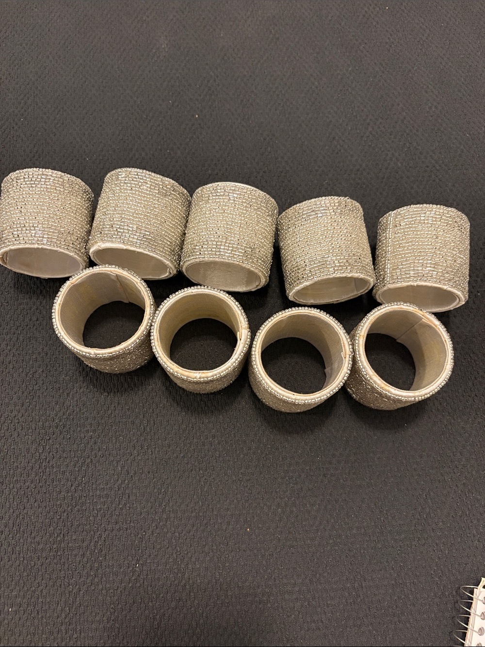Sparkling silver Beaded Napkin Rings